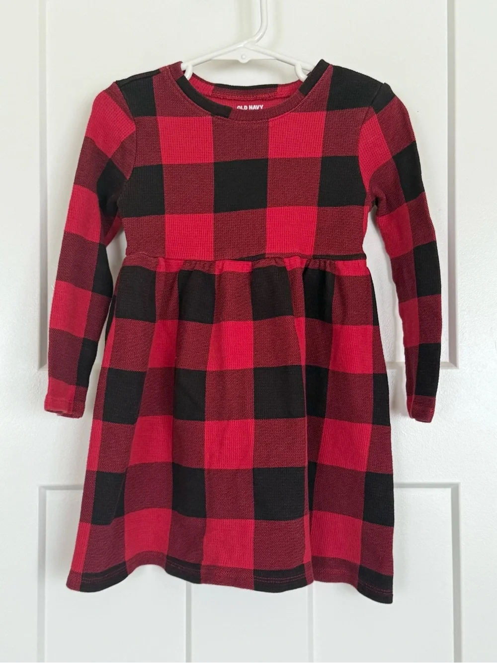 Old Navy Toddler Girls Buffalo Plaid Long Sleeve Dress Size 4T